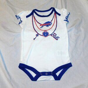 Baby Girl Buffalo Bills One Piece Necklace NFL Football White 6-9 Months NEW